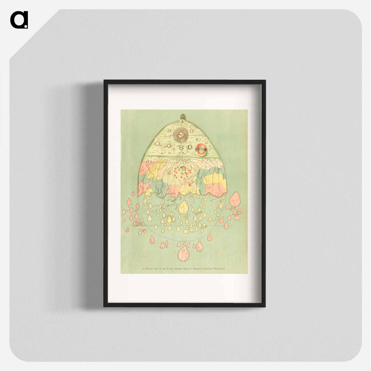 A Burmese map of the world - アンティーク地図 Poster.