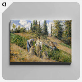 アートパネル-The Harvest, Pontoise - カミーユ ピサロ Canvas.