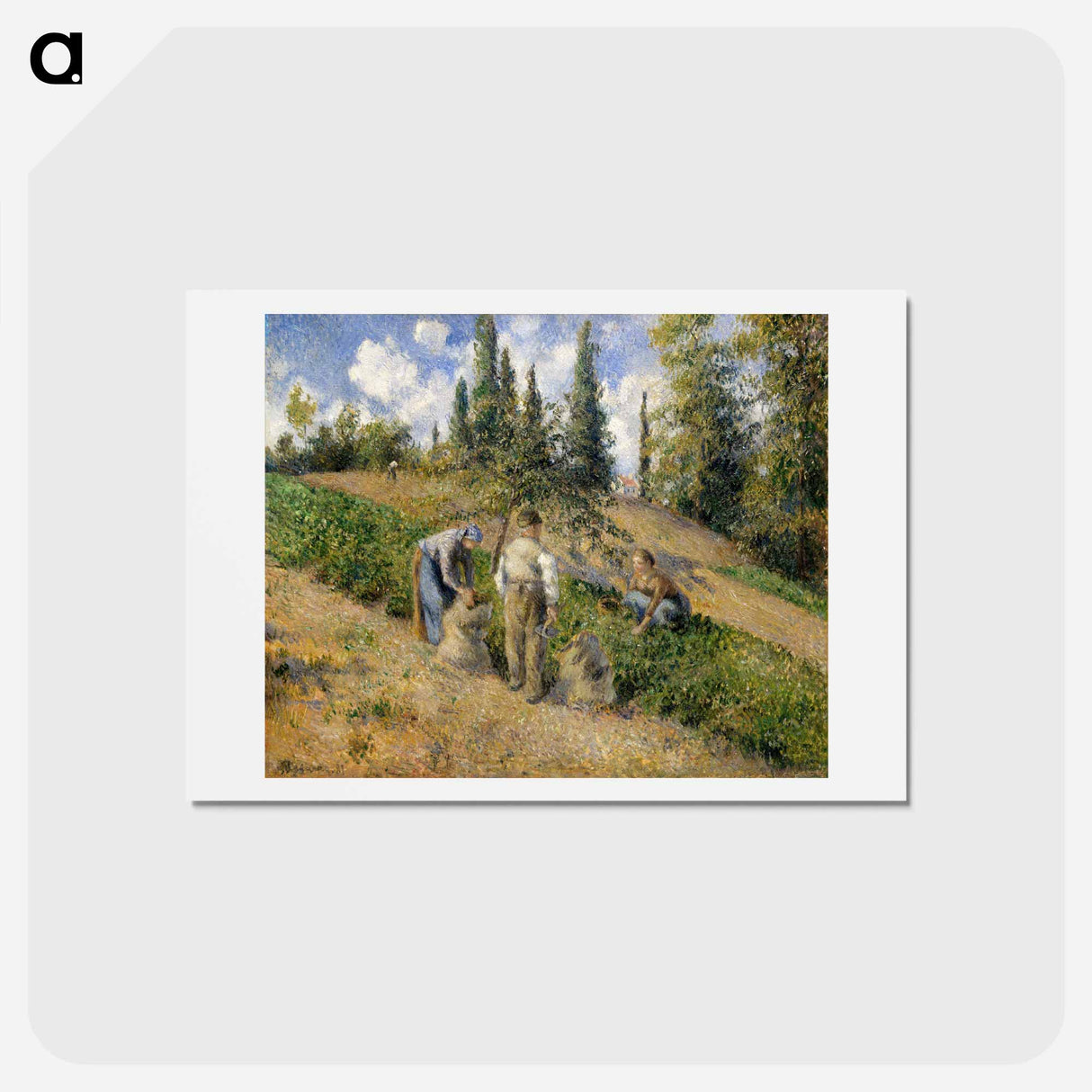 アートポストカード-The Harvest, Pontoise - カミーユ ピサロ Postcard.