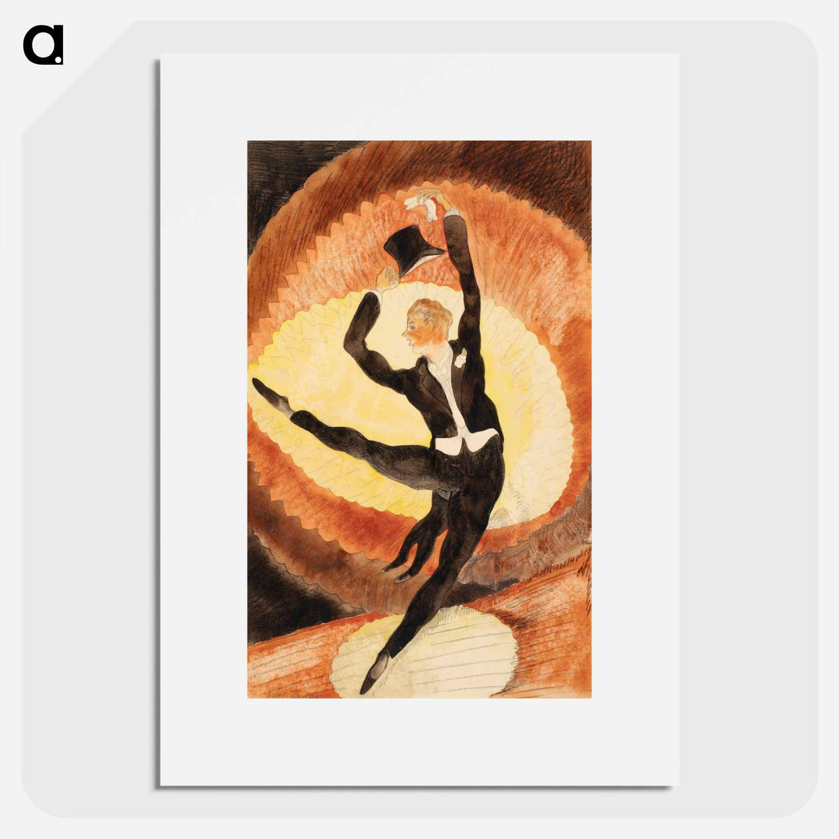 In Vaudeville: Acrobatic Male Dancer with Top Hat - Charles Demuth Poster.