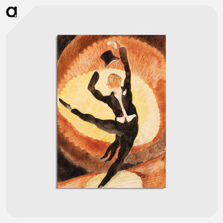アートポストカード-In Vaudeville: Acrobatic Male Dancer with Top Hat - チャールズ デムス Postcard.