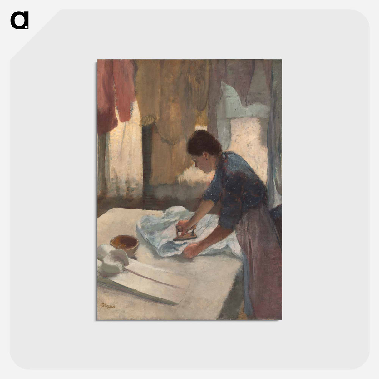 アートポストカード-Woman Ironing - エドガー ドガ Postcard.