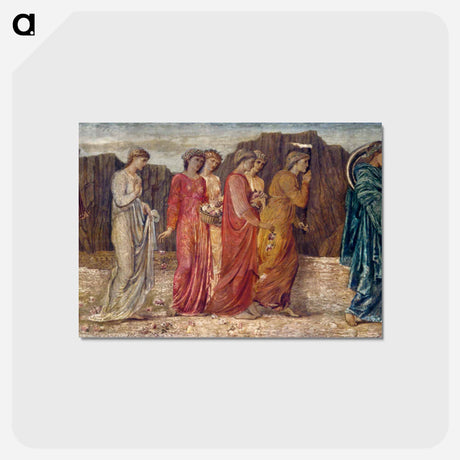 アートポストカード-Cupid and Psyche - Palace Green Murals - The King and other Mourners abandon Psyche to the Monster - エドワード バーン ジョーンズ Postcard.