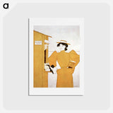 アートポストカード-Woman picking up bathing suits - エドワード ペンフィールド Postcard.