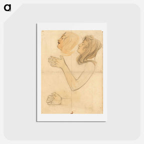 アートポストカード-Studies by the artist's sister, Gertrude Schiele - エゴン シーレ Postcard.