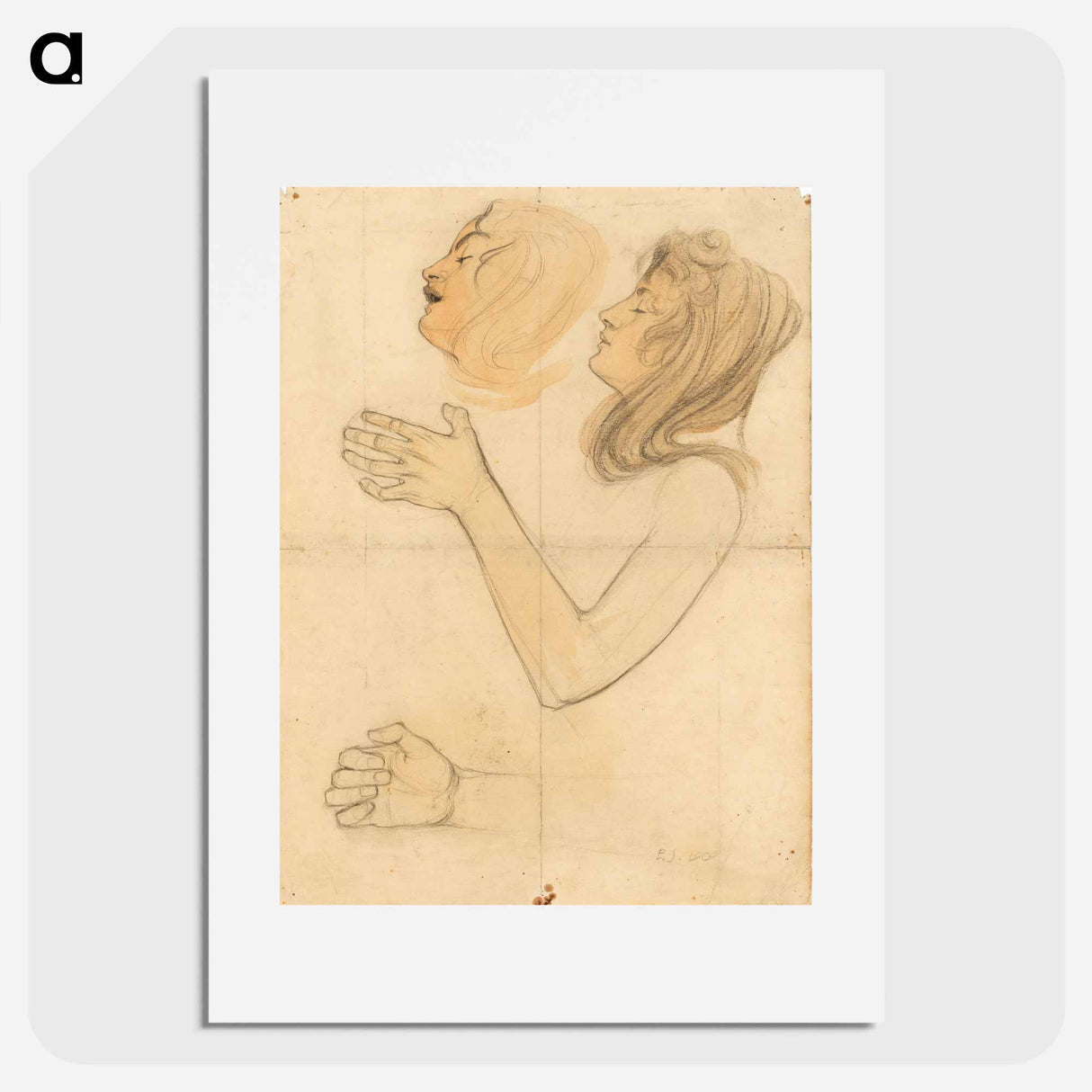 Studies by the artist's sister, Gertrude Schiele - エゴン シーレ Poster.