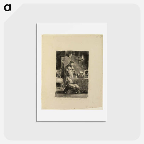 アートポストカード-イエロー - ウジェーヌ ドラクロワ Postcard.