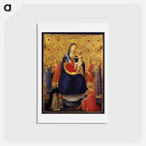アートポストカード-Virgin and Child with Sts. Dominic and Catherine of Alexandria - フラ アンジェリコ Postcard.