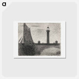 アートポストカード-The Lighthouse at Honfleur - ジョルジュ スーラ Postcard.