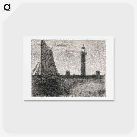アートポストカード-The Lighthouse at Honfleur - ジョルジュ スーラ Postcard.