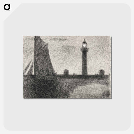 アートポストカード-The Lighthouse at Honfleur - ジョルジュ スーラ Postcard.