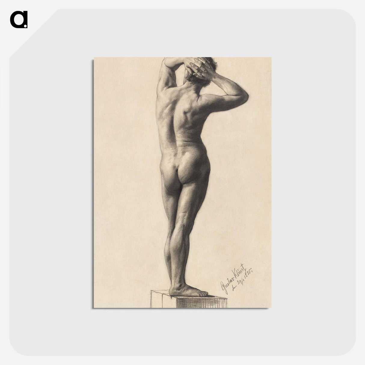 アートポストカード-Male Nude - グスタフ クリムト Postcard.