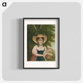 アートポスター-Woman with Basket of Eggs - アンリ ルソー Poster.