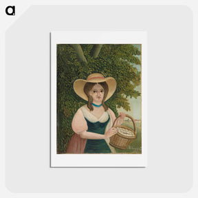アートポストカード-Woman with Basket of Eggs - アンリ ルソー Postcard.