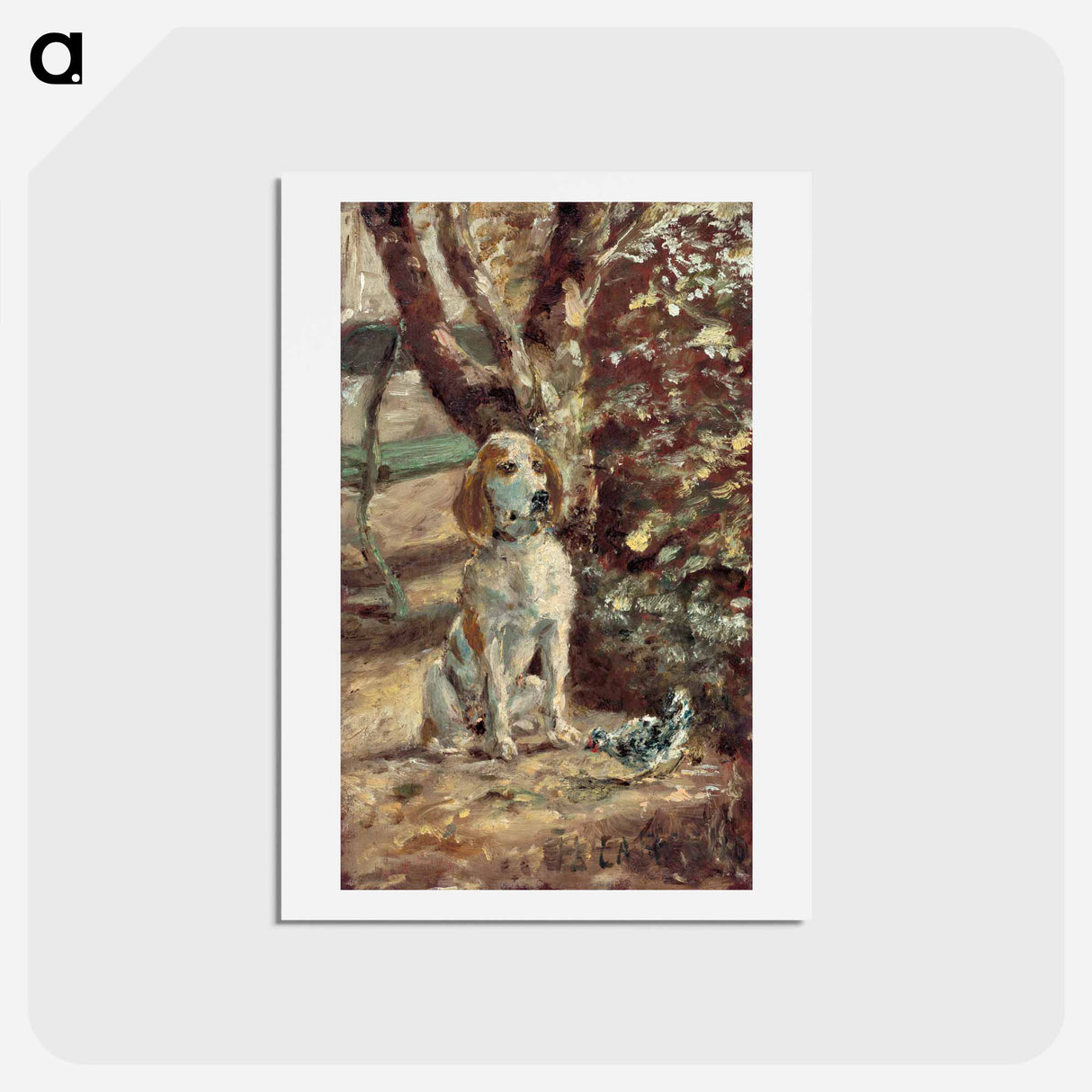 アートポストカード-The Artist's Dog Flèche - アンリ ド トゥールーズ ロートレック Postcard.