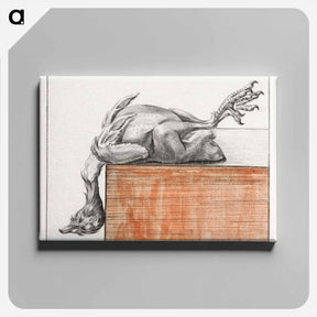 アートパネル-Reclining dead bird, hanging head down - ジャン ベルナール Canvas.