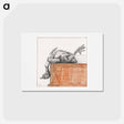 アートポストカード-Reclining dead bird, hanging head down - ジャン ベルナール Postcard.