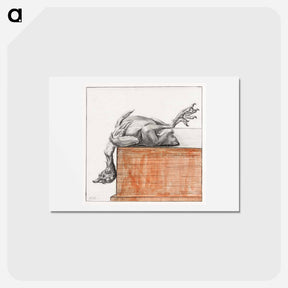 アートポストカード-Reclining dead bird, hanging head down - ジャン ベルナール Postcard.