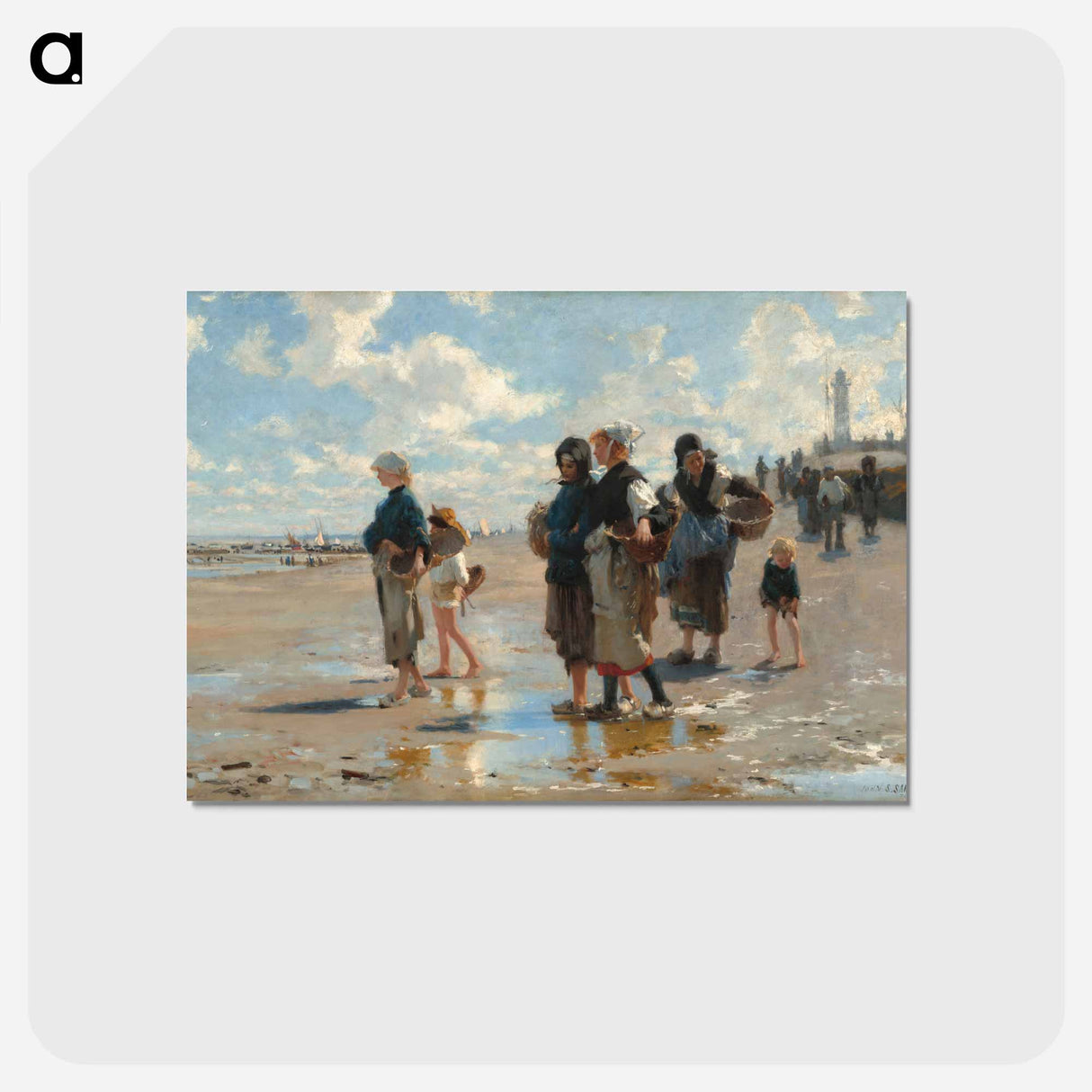 アートポストカード-En route pour la pêche - ジョン シンガー サージェント Postcard.