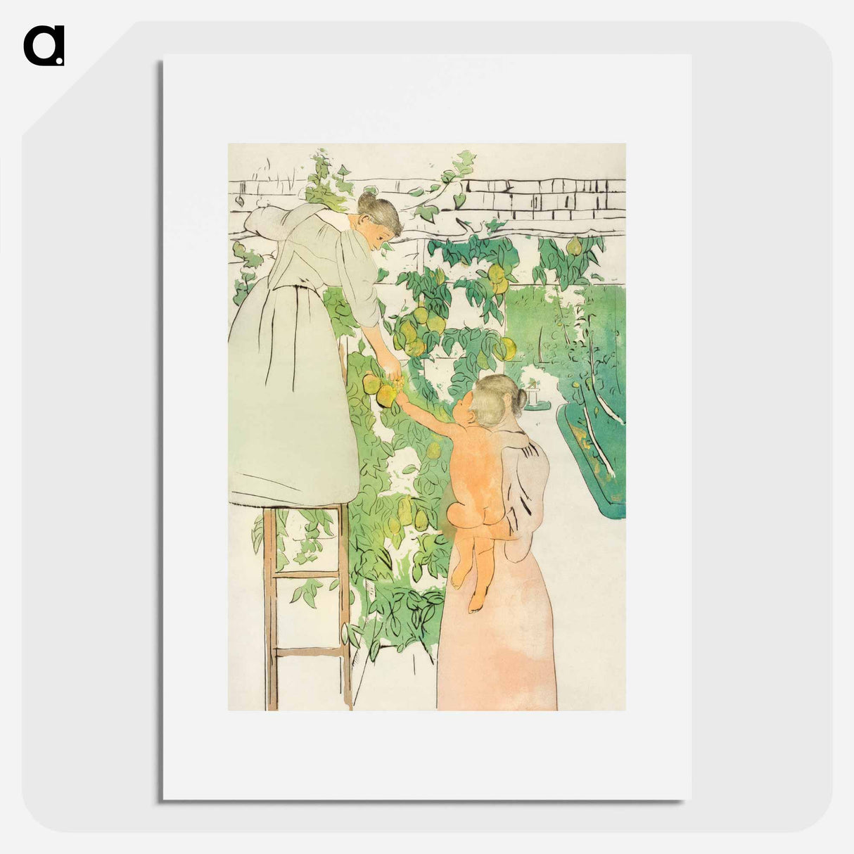 Gathering Fruit - メアリー カサット Poster.