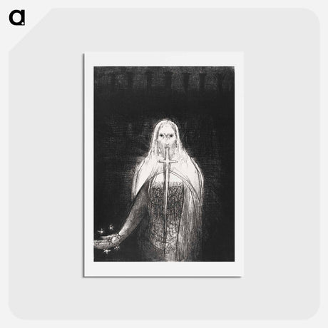 アートポストカード-And He Had in His Right Hand Seven Stars, and Out of His Mouth Went a Sharp Two-Edged Sword - オディロン ルドン Postcard.