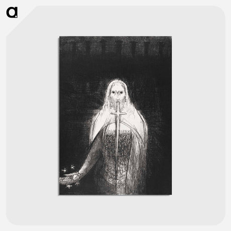 アートポストカード-And He Had in His Right Hand Seven Stars, and Out of His Mouth Went a Sharp Two-Edged Sword - オディロン ルドン Postcard.