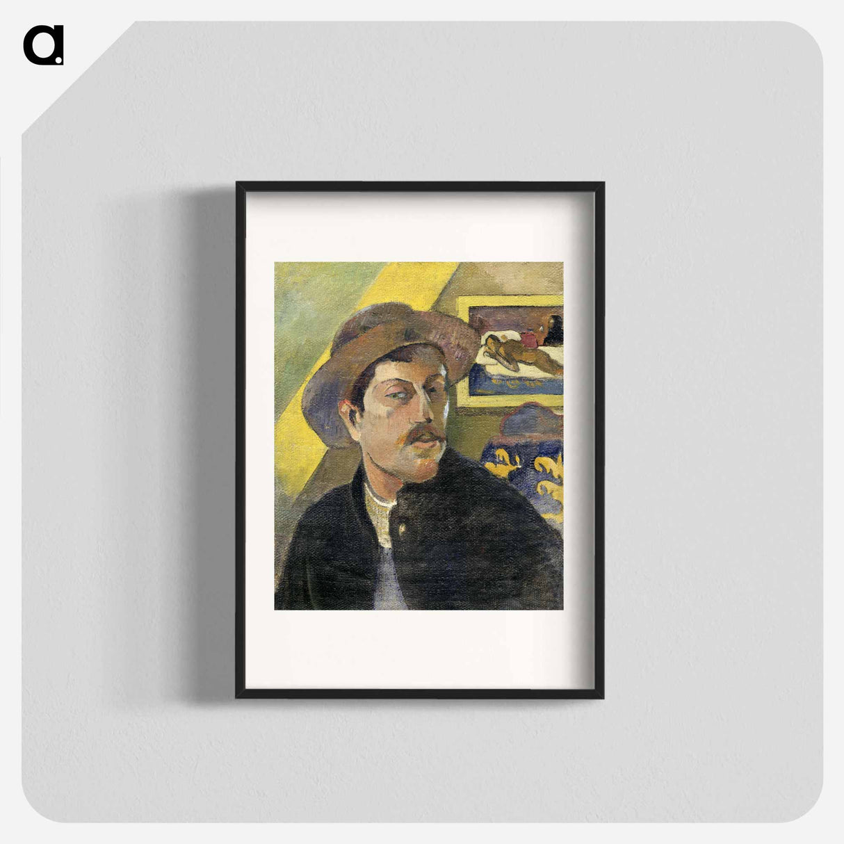 Self-Portrait in a Hat - ポール ゴーギャン Poster.