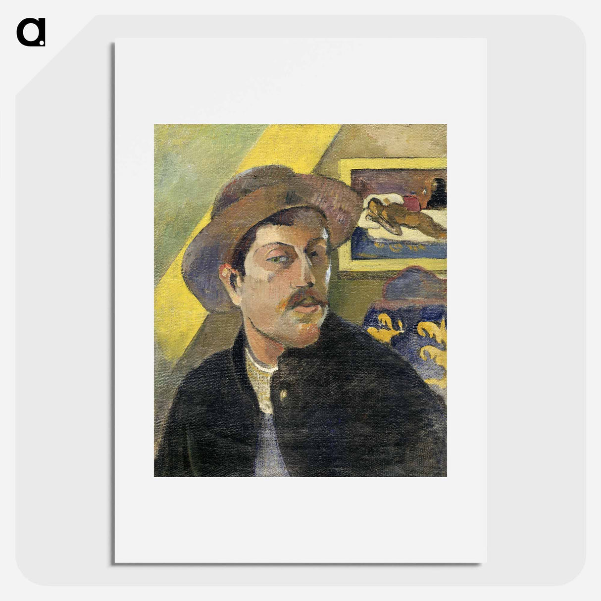 Self-Portrait in a Hat - ポール ゴーギャン Poster.