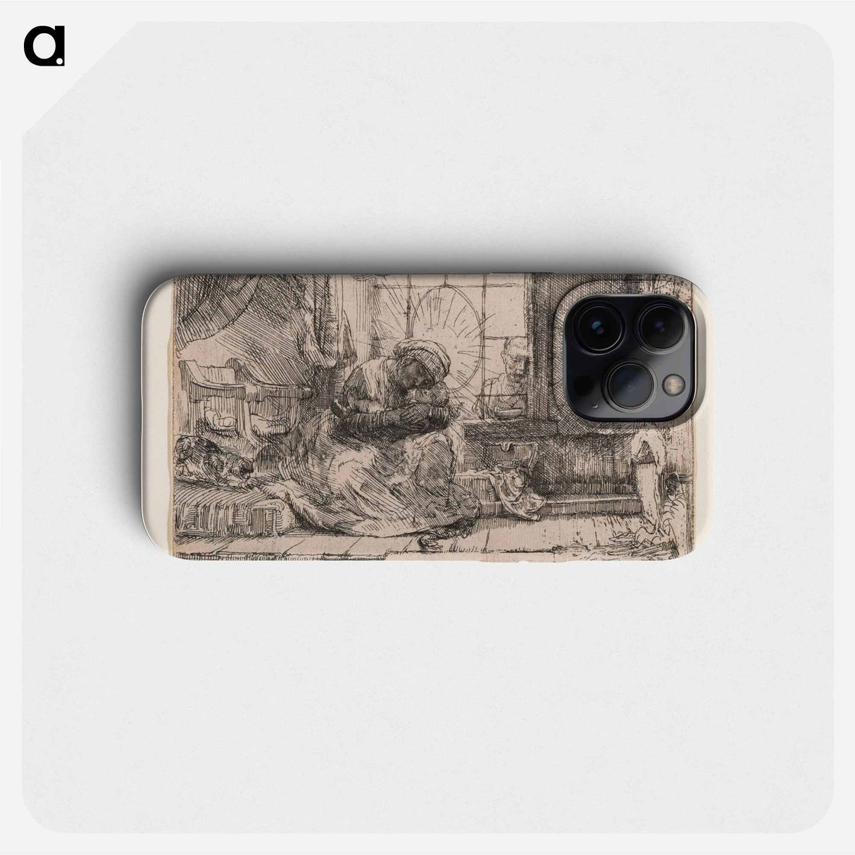 The Virgin and Child with Cat and Snake - Rembrandt van Rijn Phone Case.