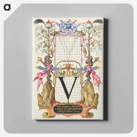 アートパネル-Guide for Constructing the Letter V from Mira Calligraphiae Monumenta
 - 書道のお手本 Canvas.