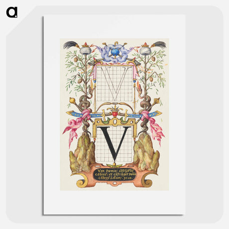 アートポスター-Guide for Constructing the Letter V from Mira Calligraphiae Monumenta
 - 書道のお手本 Poster.
