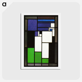 アートポストカード-Stained glass composition "Woman" - テオ ファン ドゥースブルフ Postcard.