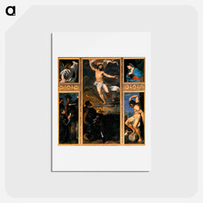 アートポストカード-Polyptych of the Resurrection - ティツィアーノ ヴェチェッリオ Postcard.