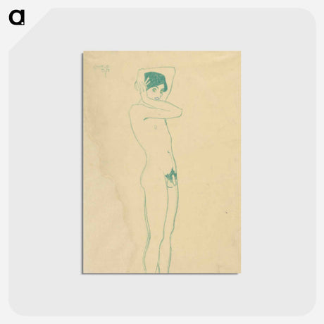 アートポストカード-Männlicher Akt, stehend im Halbprofil
 - ウィーン博物館 Postcard.