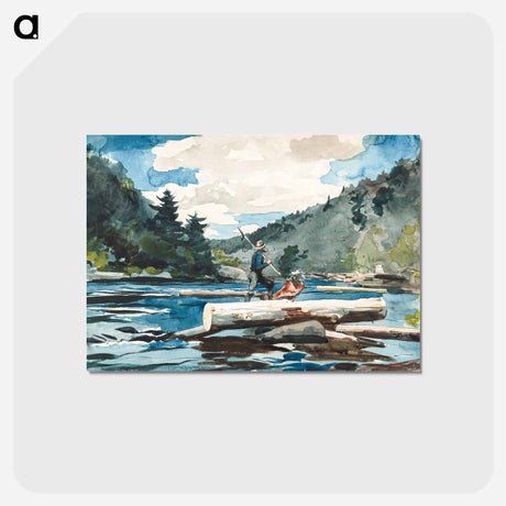 アートポストカード-Hudson River, Logging - ウィンスロー ホーマー Postcard.