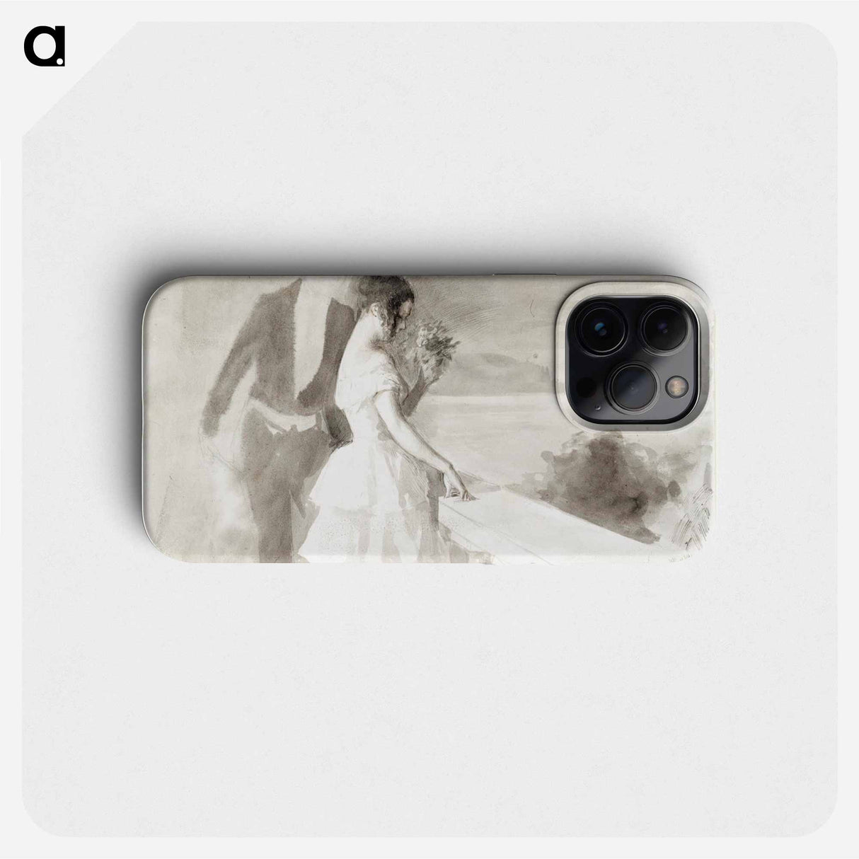 Nuori nainen ja mies terassilla - アルバート エーデルフェルト Phone Case.