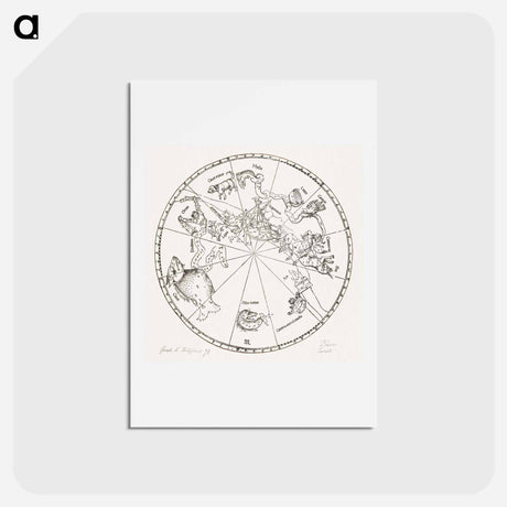 アートポストカード-The Southern Hemisphere of the Celestial Globe - アルブレヒト デューラー Postcard.