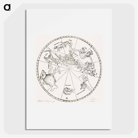 アートポスター-The Southern Hemisphere of the Celestial Globe - アルブレヒト デューラー Poster.