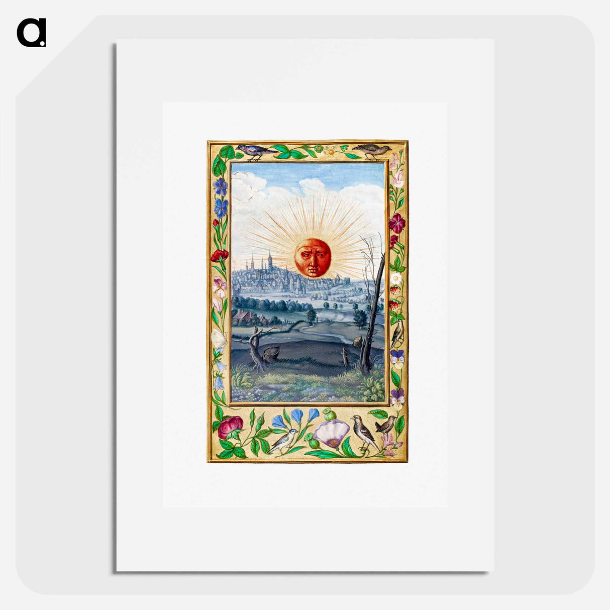 アートポスター-Sun with Human Face Rising
 - 大英図書館 Poster.