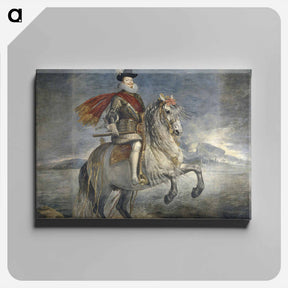 アートパネル-Equestrian Portrait of Philip III - ディエゴ ベラスケス Canvas.