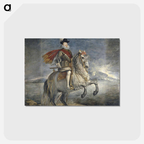 アートポストカード-Equestrian Portrait of Philip III - ディエゴ ベラスケス Postcard.