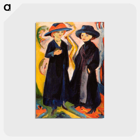 アートポストカード-Two Women - エルンスト ルートヴィヒ キルヒナー Postcard.
