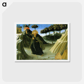 アートポストカード-Saint Anthony the Abbot Tempted by a Lump of Gold - フラ アンジェリコ Postcard.