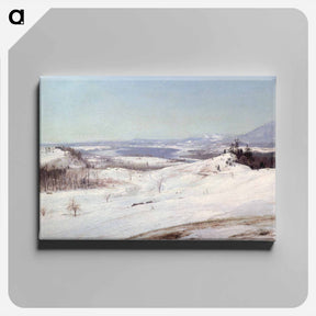 アートパネル-View of Olana in the Snow - フレデリック エドウィン チャーチ Canvas.