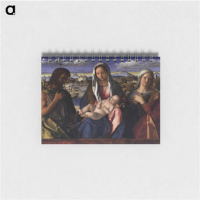 アートメモ帳-Madonna and Child with St.John the Baptist and a Saint, detail of the background waterside city - ジョヴァンニ ベッリーニ Memo.