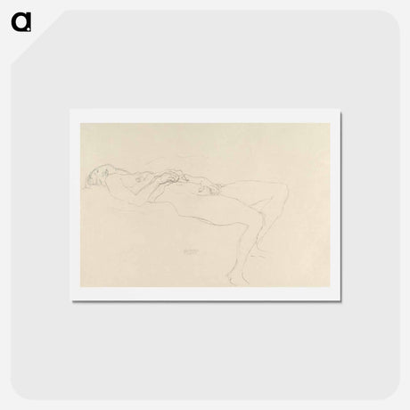 アートポストカード-Reclining Nude - グスタフ クリムト Postcard.
