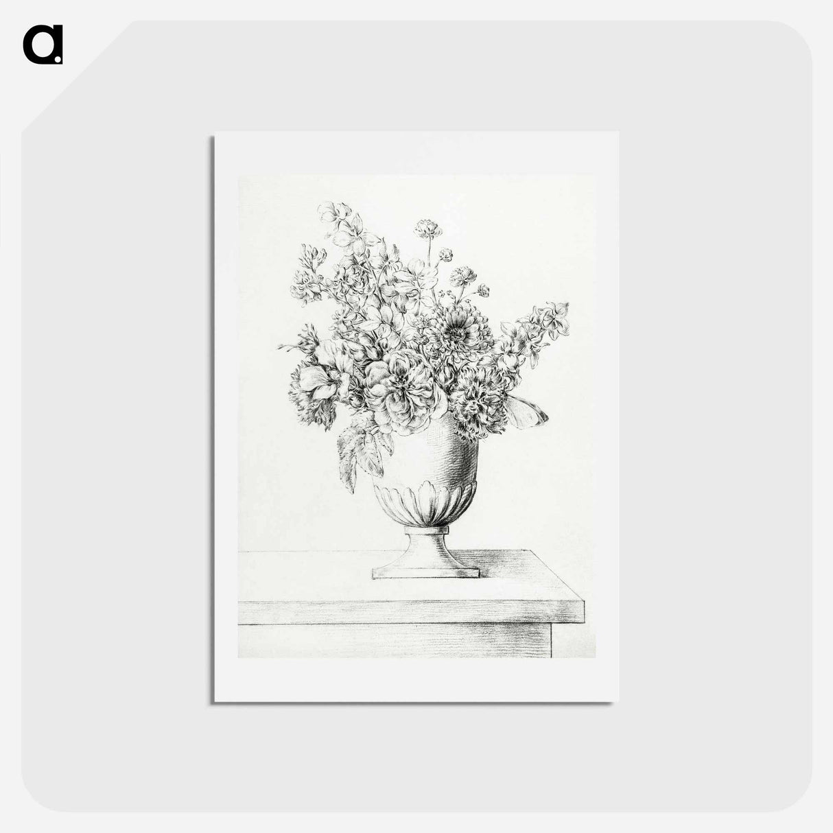アートポストカード-Flowers in a vase - ジャン ベルナール Postcard.