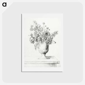 アートポストカード-Flowers in a vase - ジャン ベルナール Postcard.