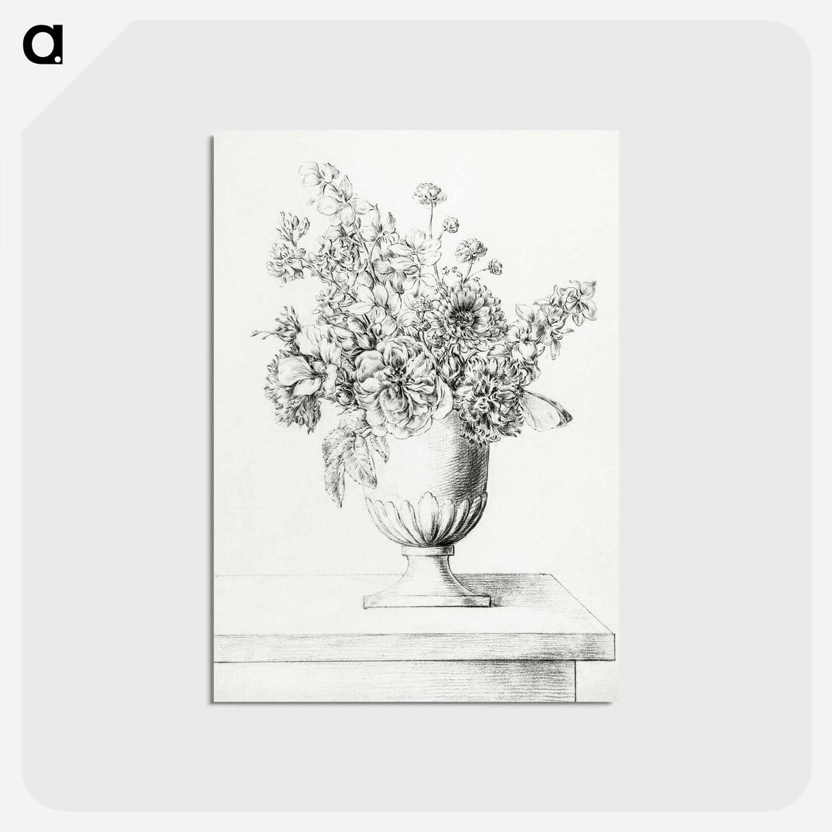 アートポストカード-Flowers in a vase - ジャン ベルナール Postcard.