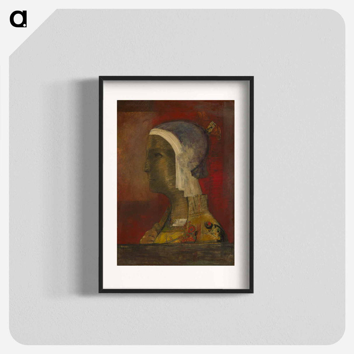 Symbolic Head - Odilon Redon Poster.